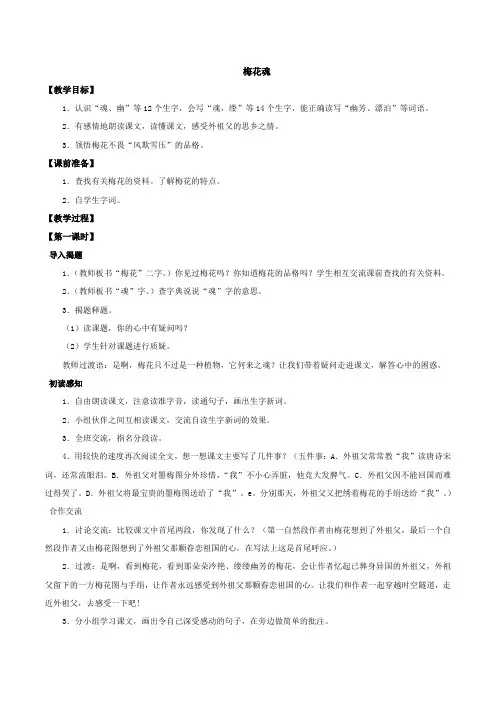 梅花魂_教案