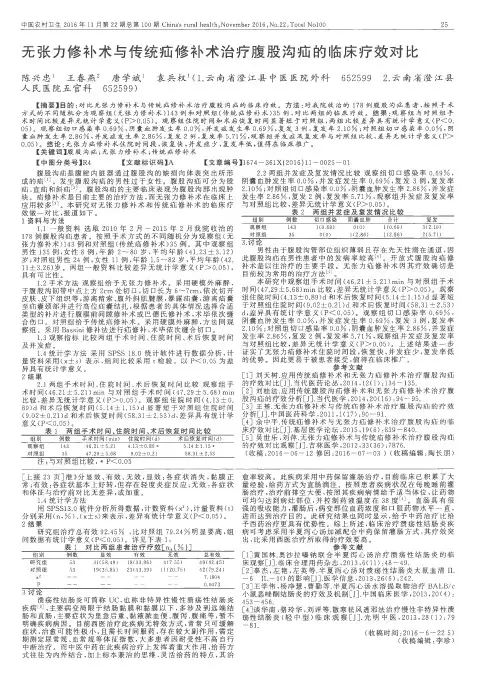 无张力修补术与传统疝修补术治疗腹股沟疝的临床疗效对比