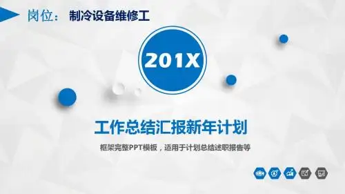 制冷设备维修工岗位工作总结汇报新年计划完整框架PPT模板