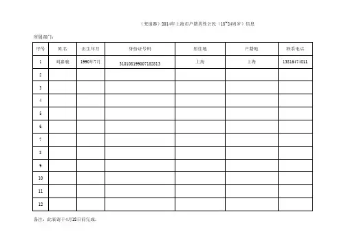 兵役登记表