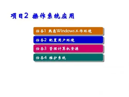 信息技术基础项目2 操作系统应用