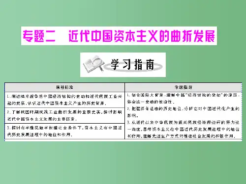高中历史 专题二 第1课 近代中国民族工业的兴起 人民版必修2