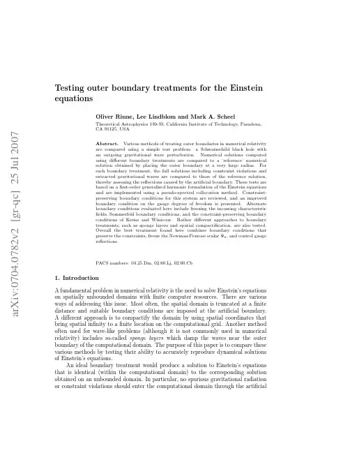 Testing outer boundary treatments for the Einstein equations