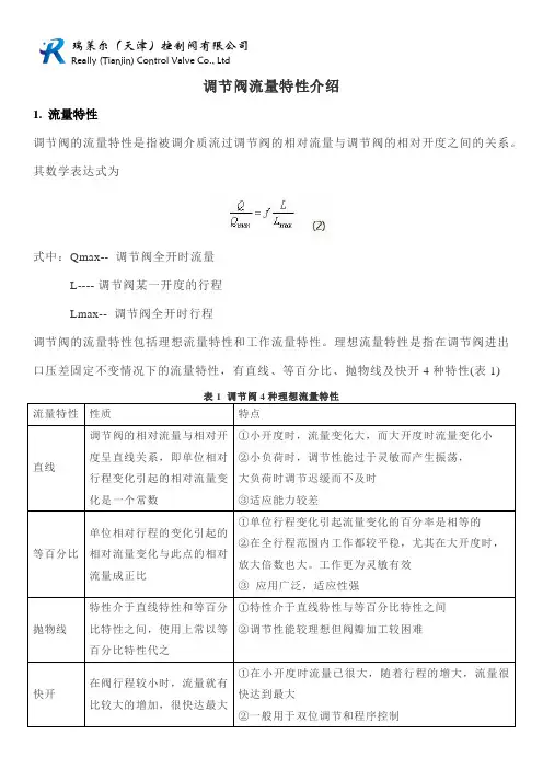 调节阀流量特性介绍