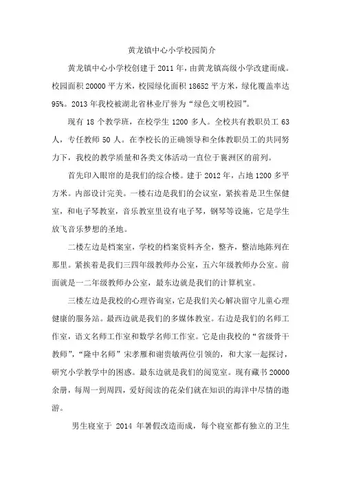 黄龙镇中心小学校园简介