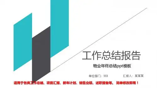 原创PPT-物业年终总结ppt模板