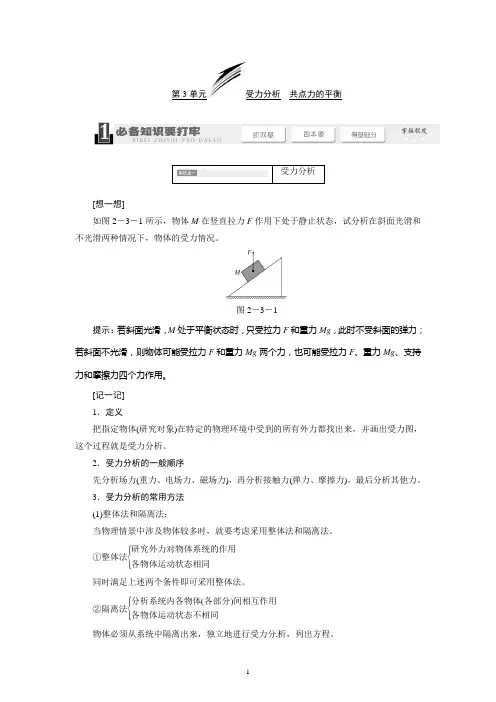 2.3受力分析共点力的平衡