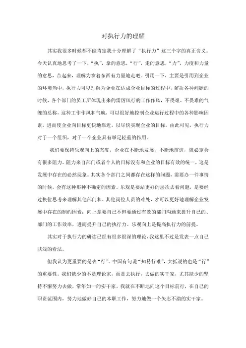 对执行力的理解