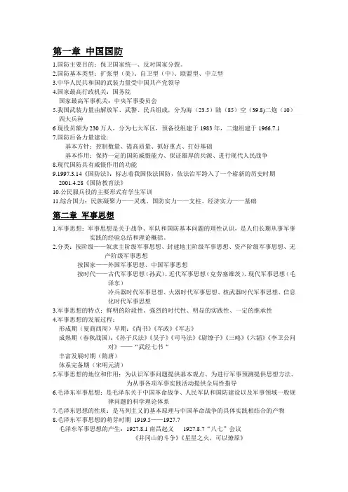 军理知识点