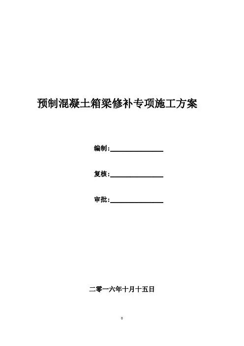 预制箱梁修补专项方案