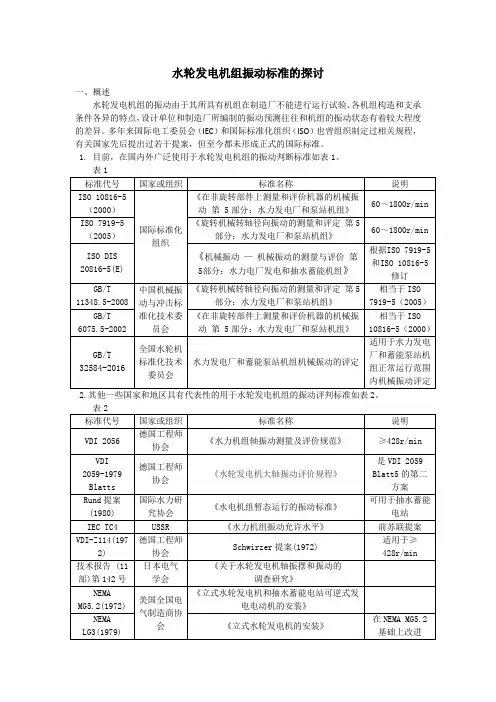 (完整版)水轮发电机组振动标准的探讨