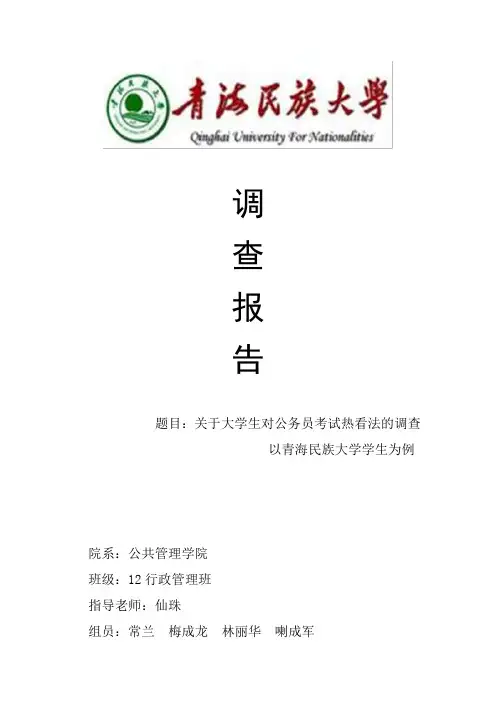 关于大学生对公务员热看法的调查报告