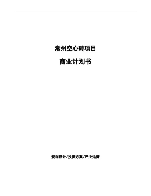 常州空心砖项目商业计划书