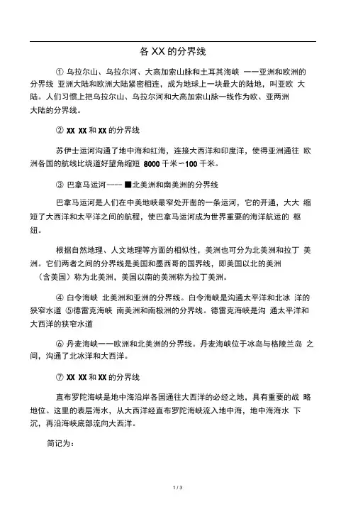 各州和各州之间的分界线