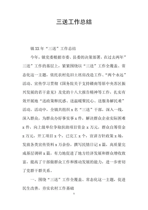 三送工作总结 2