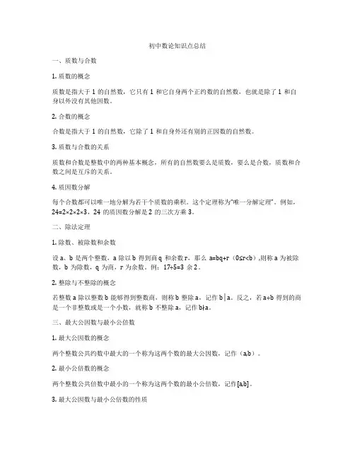 初中数论知识点总结