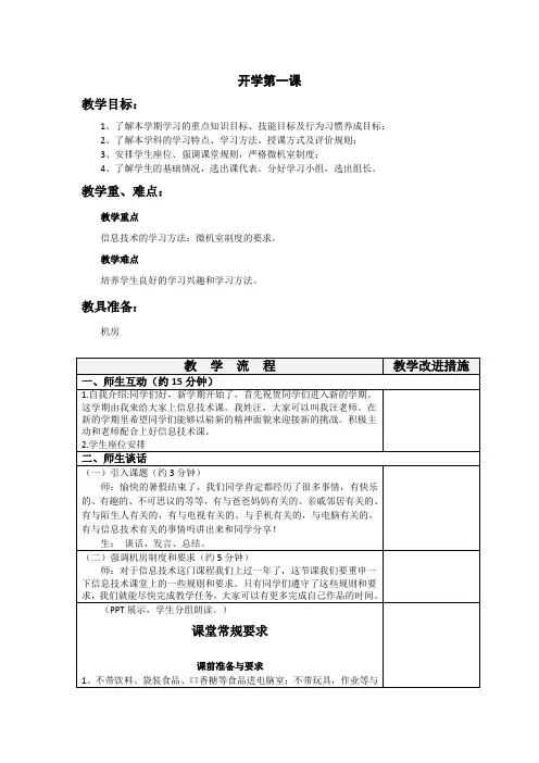 小学信息技术  开学第一课