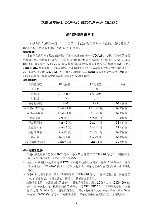 鸡新城疫抗体(NDV-Ab)说明书