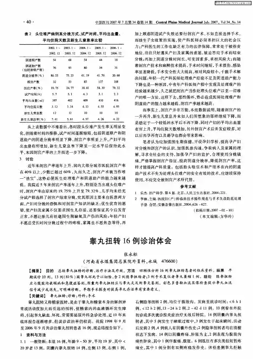 睾丸扭转16例诊治体会
