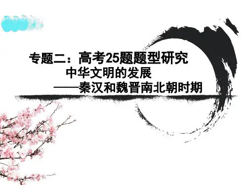 培优2 高考25题研究 中华文明的发展——秦汉和魏晋南北朝时期