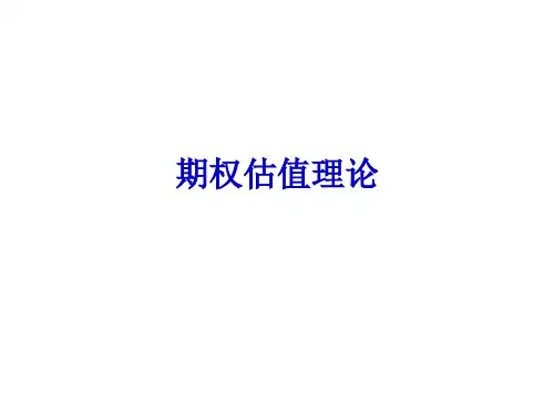 期权定价模型估值理论介绍