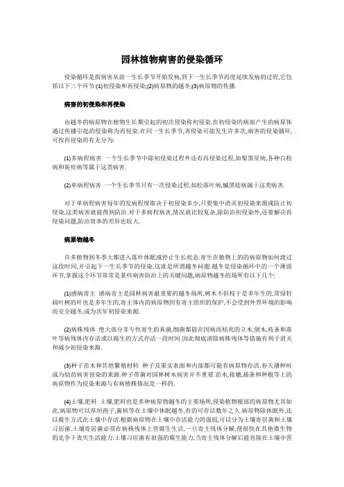 园林植物病害的侵染循环