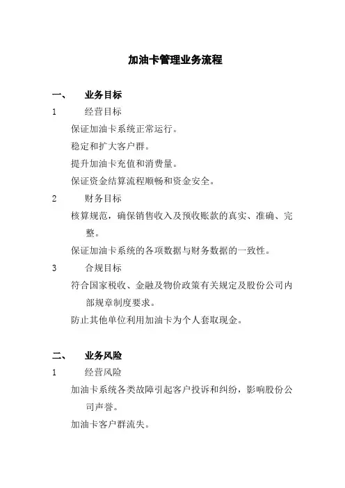 加油卡管理业务流程