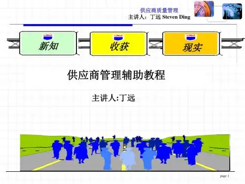 【供应商管理】供应商质量管理辅助教程新
