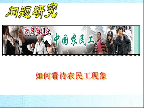 问题研究：如何看待农民工现象