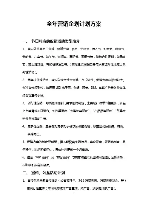 全年节日营销方案