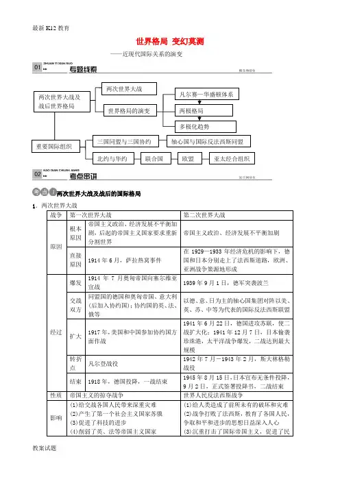 【配套K12】中考历史 世界格局 变幻莫测专题复习之六大专题破解策略5 新人教版