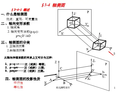 工程制图正等轴测图、斜二轴测图画法ppt课件