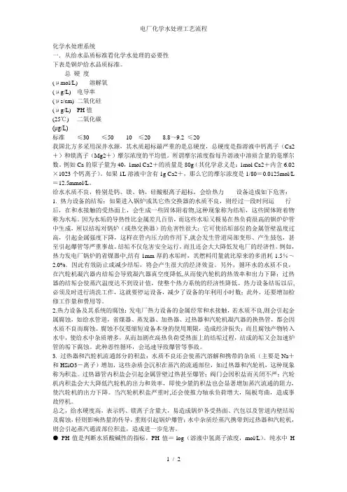 电厂化学水处理工艺流程