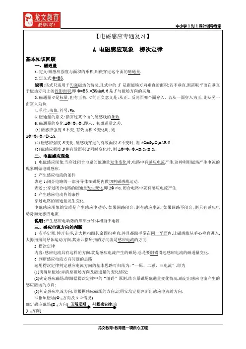 电磁感应专题系统复习教案讲义