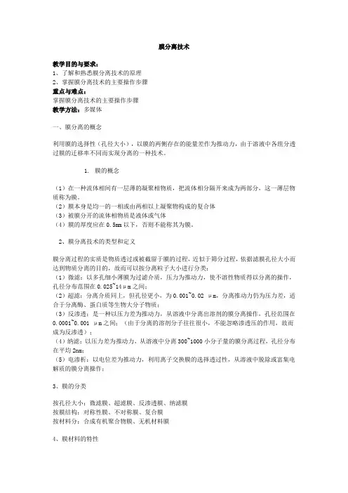 膜分离技术