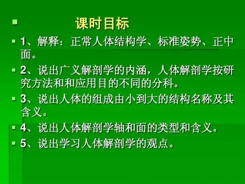 1系统解剖学绪论(2学时)