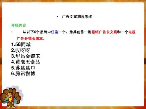 广告文案写作期末考核作业