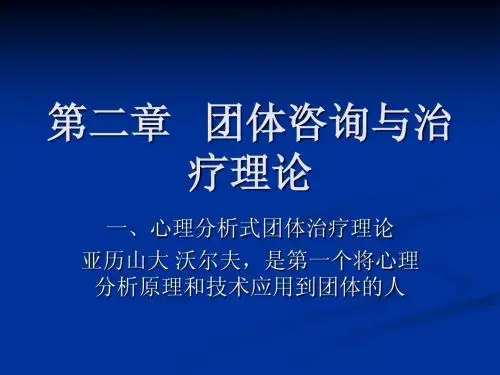 第二章   团体咨询理论