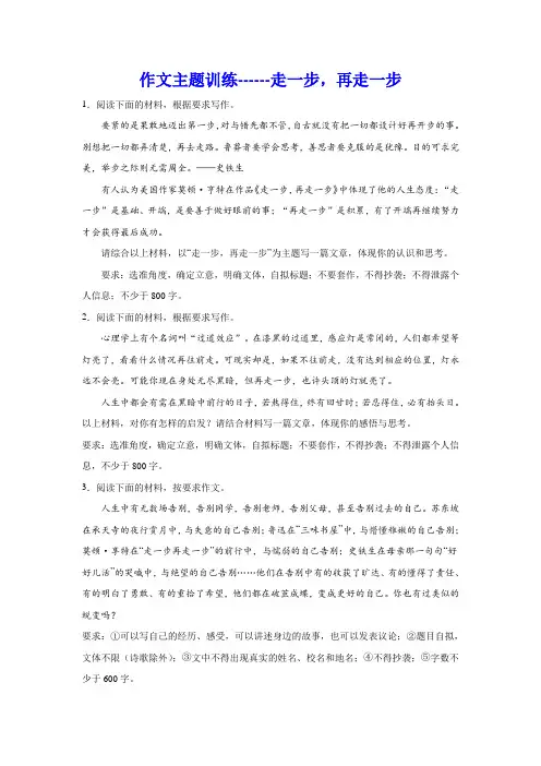 高考作文主题训练：走一步,再走一步