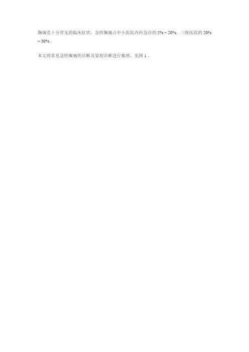 急性胸痛的诊断及鉴别诊断流程图