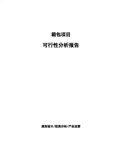 箱包项目可行性分析报告 (1)