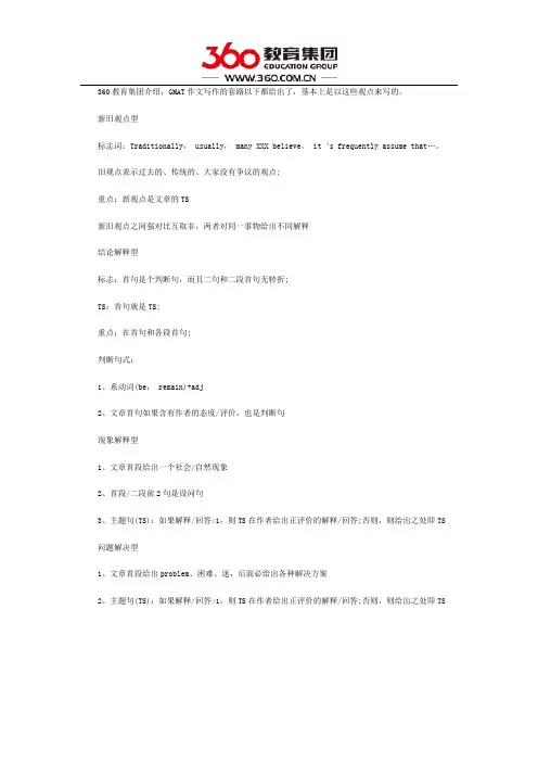 GMAT作文写作套路