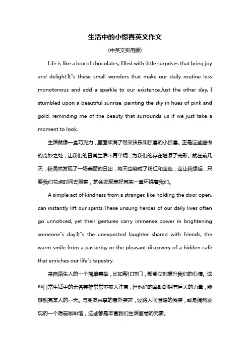 生活中的小惊喜英文作文