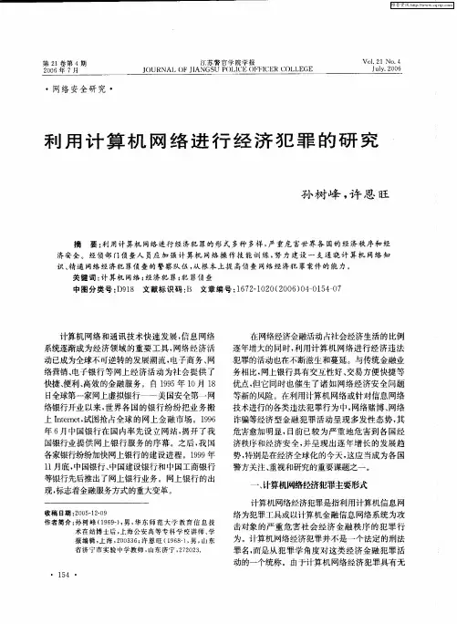 利用计算机网络进行经济犯罪的研究