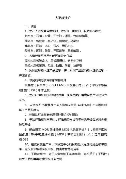 人造板生产