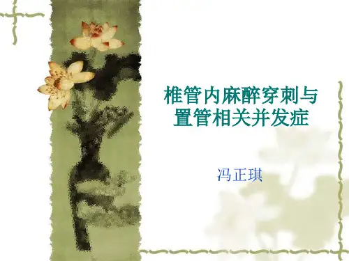 椎管内麻醉穿刺与置管相关