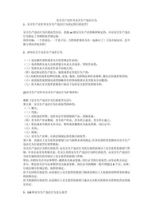 安全生产法针对安全生产违法行为安全生产
