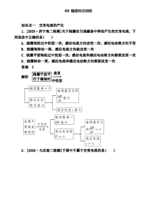 人教版高中物理选修3-2检测：第五章《交变电流》5-1a 