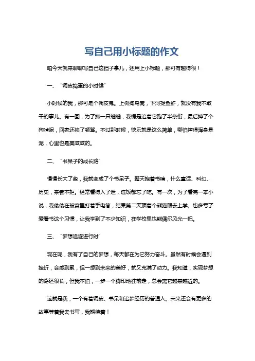 写自己用小标题的作文