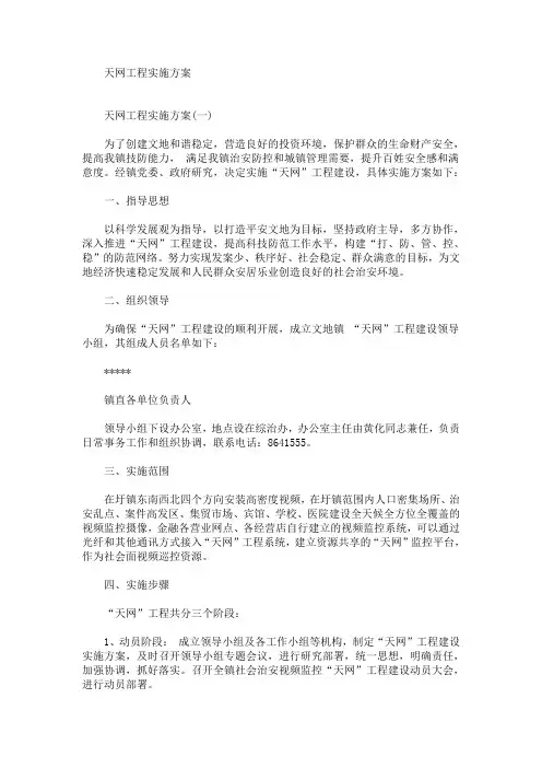 天网工程实施方案(最新)